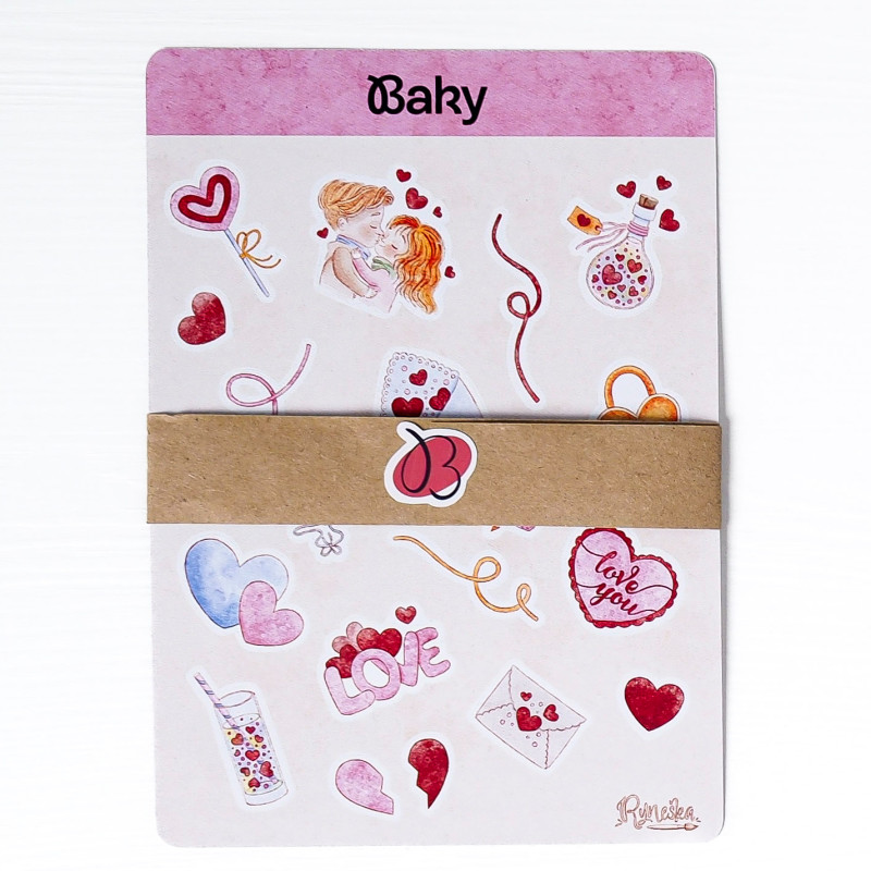 Nálepky do fotoalbumu a na scrapbooking Láska| 12×7 cm