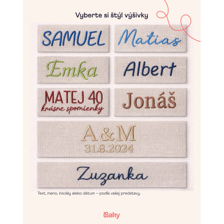 vyšitie mena na personalizovaný darček fotoalbum