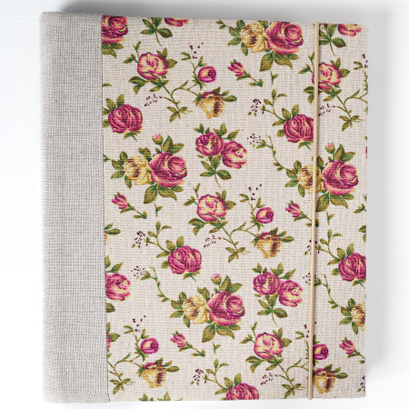 svadobný fotoalbum s foťákom vyrobený z ľanu