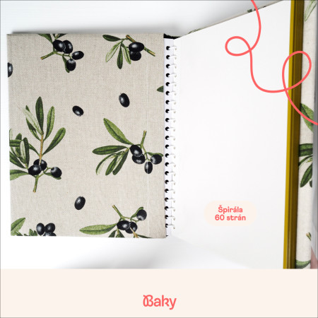 režný fotoalbum s motívom olív