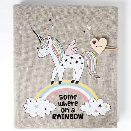 látkový album s jednorožcom pre dievča