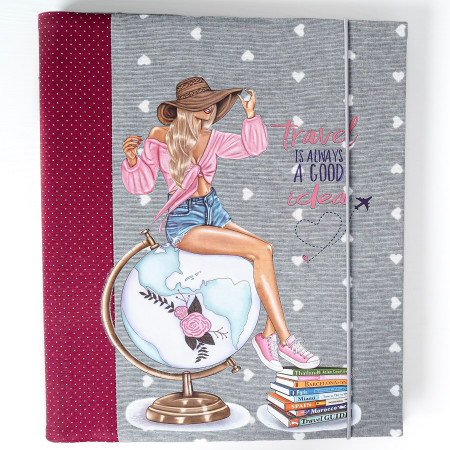 Dievčenský cestovatelsky fotoalbum pre dievca so zemegulou