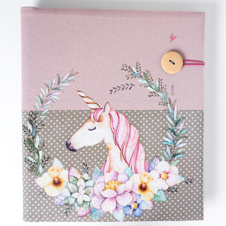 látkový album s jednorožcom pre dievča