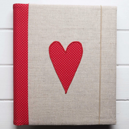 ľanový fotoalbum so srdiečkom